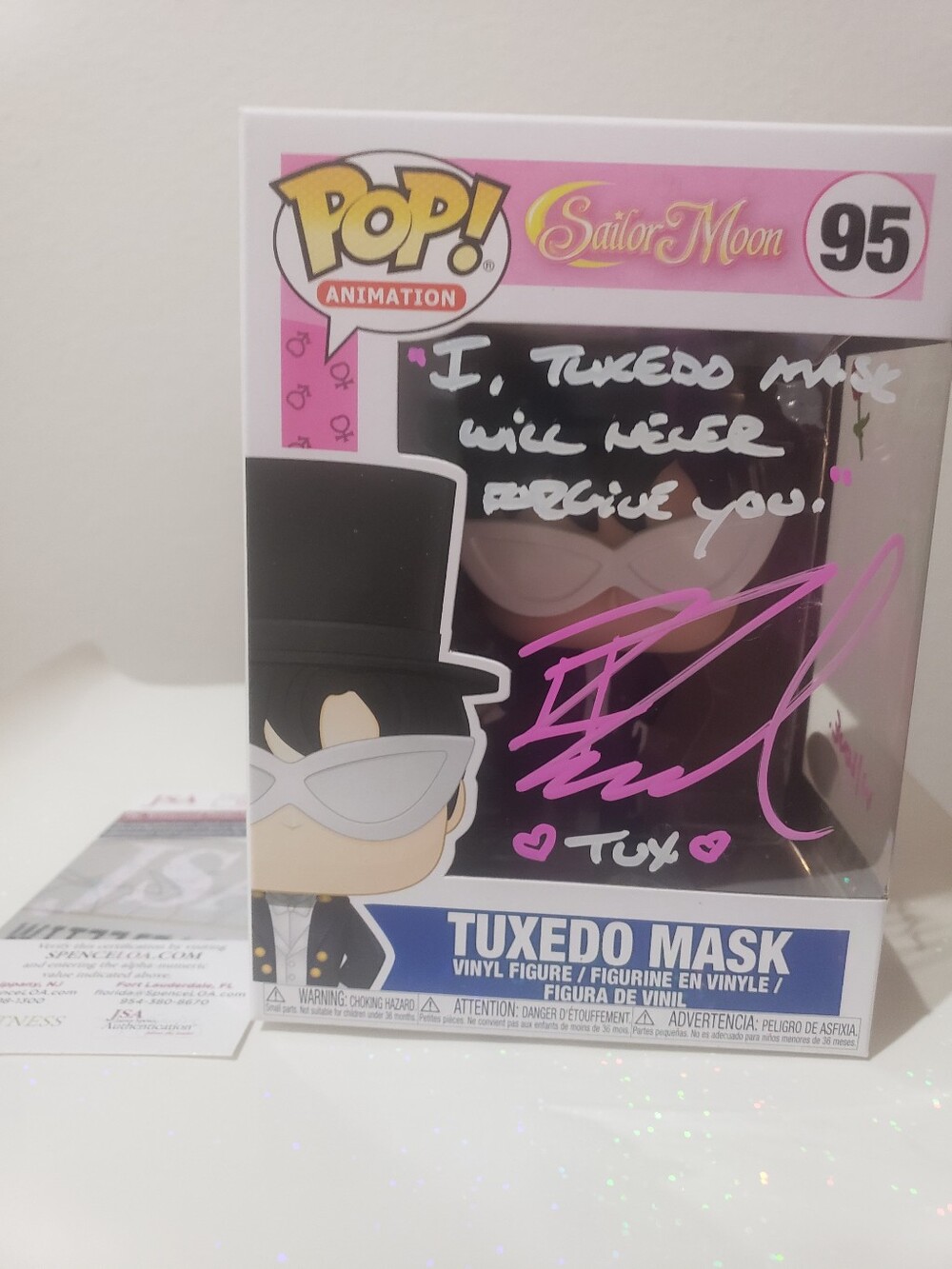 Autograped Funko #95 Tuxedo Mask - JSA Cert.